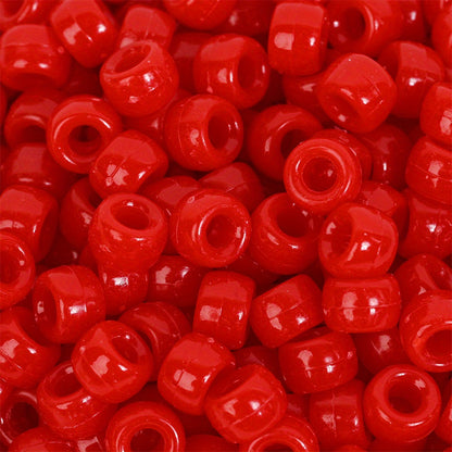 100pcs Colorful Acrylic Big Hole Pony Beads- 6x9mmLarge Hole Beads