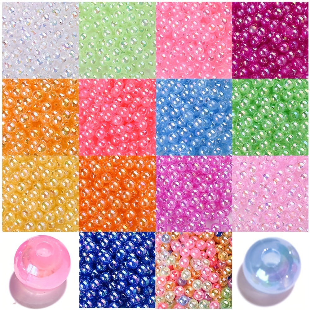 8 mm Colorful Clear Acrylic Beads
