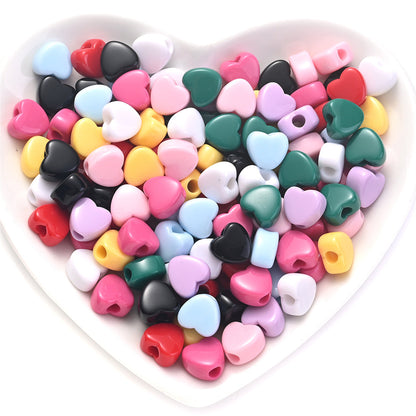 Heart-Shaped Acrylic Beads