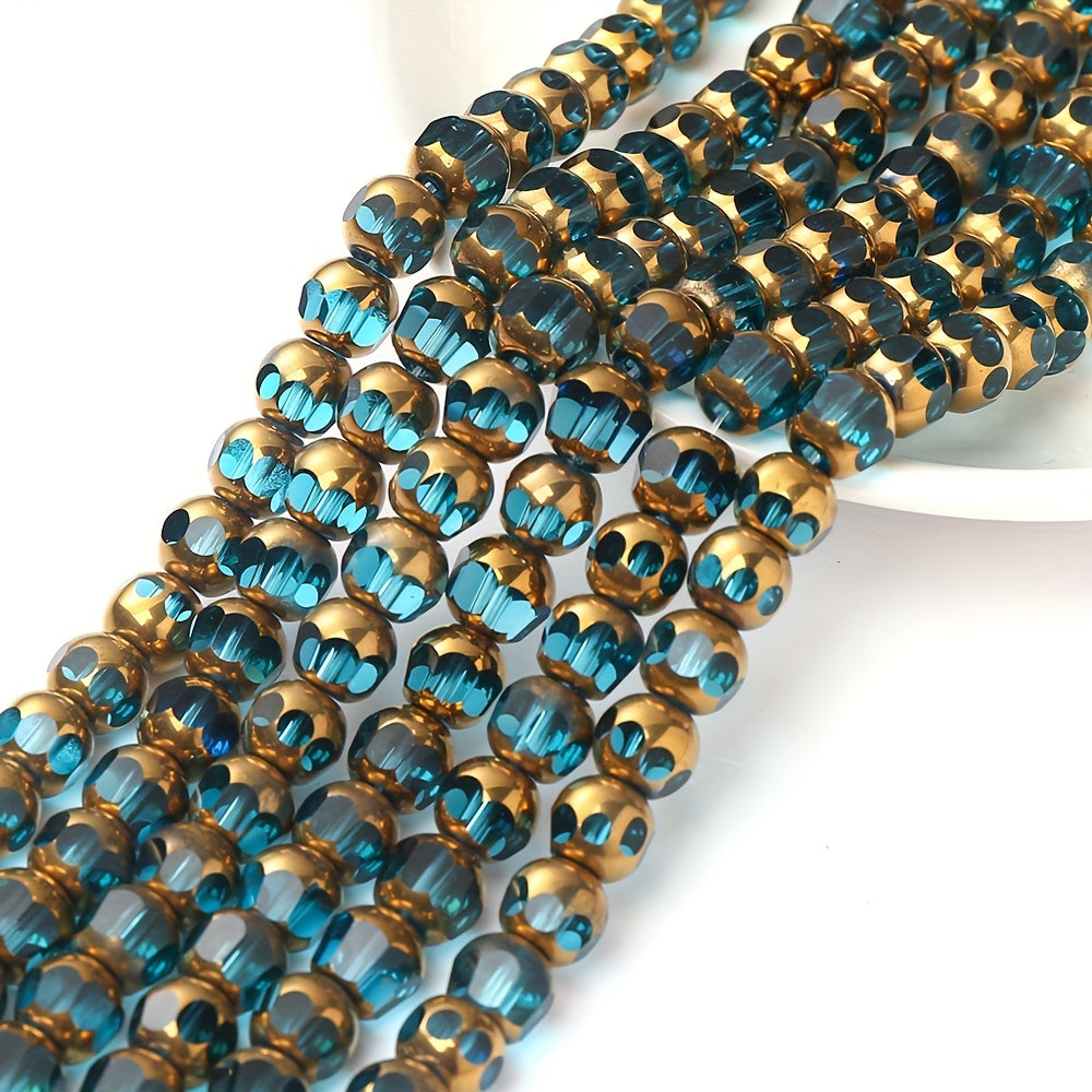 43PCS 8mm Multicolor Faceted Glass Bead Set