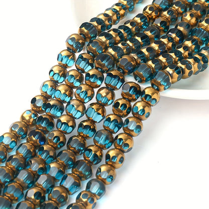 43PCS 8mm Multicolor Faceted Glass Bead Set