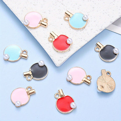 10PCS 12×17mm Colorful Table Tennis Acrylic Pendant Set