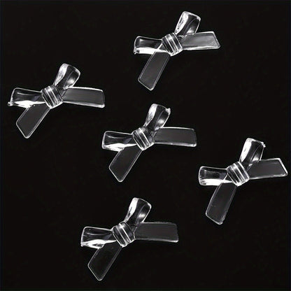 Clear Bow Tie Acrylic Flatback Beads