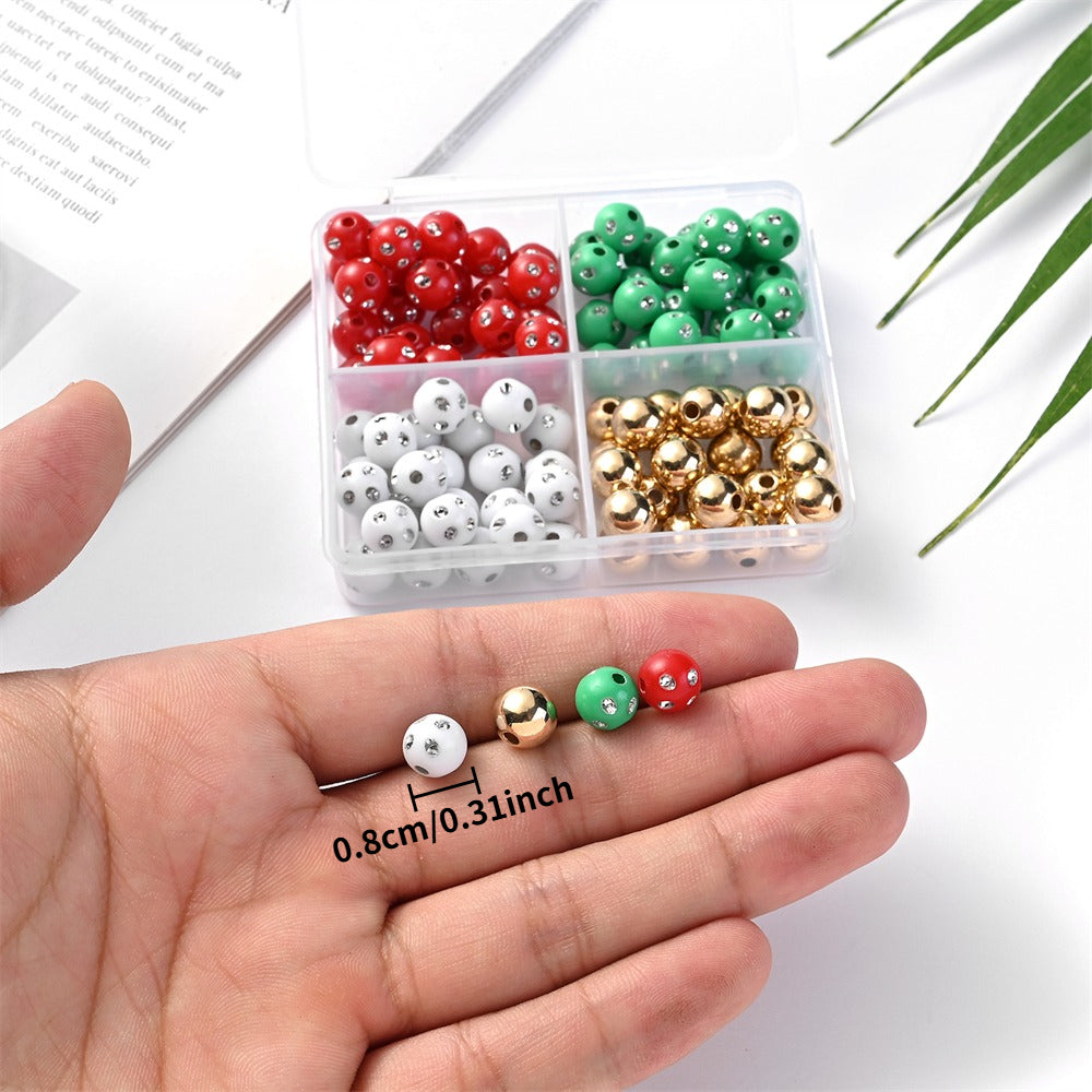 Red Green White Holiday Jewelry Making Bead Kit