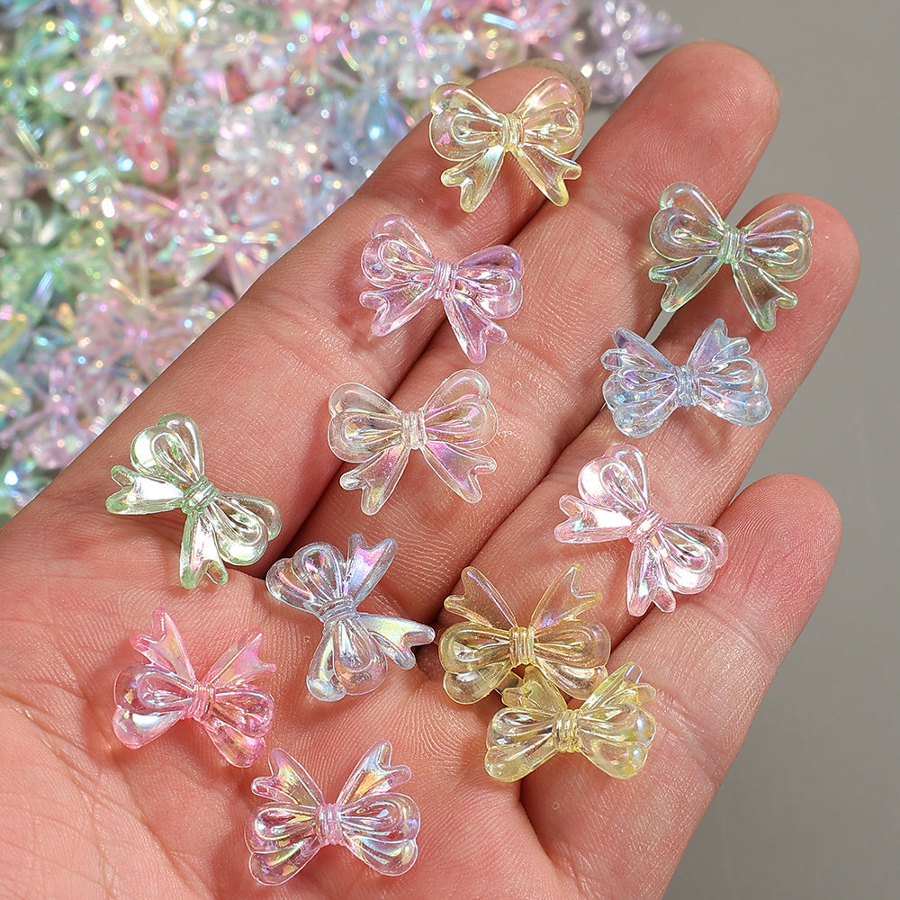 Iridescent Acrylic Bow Beads