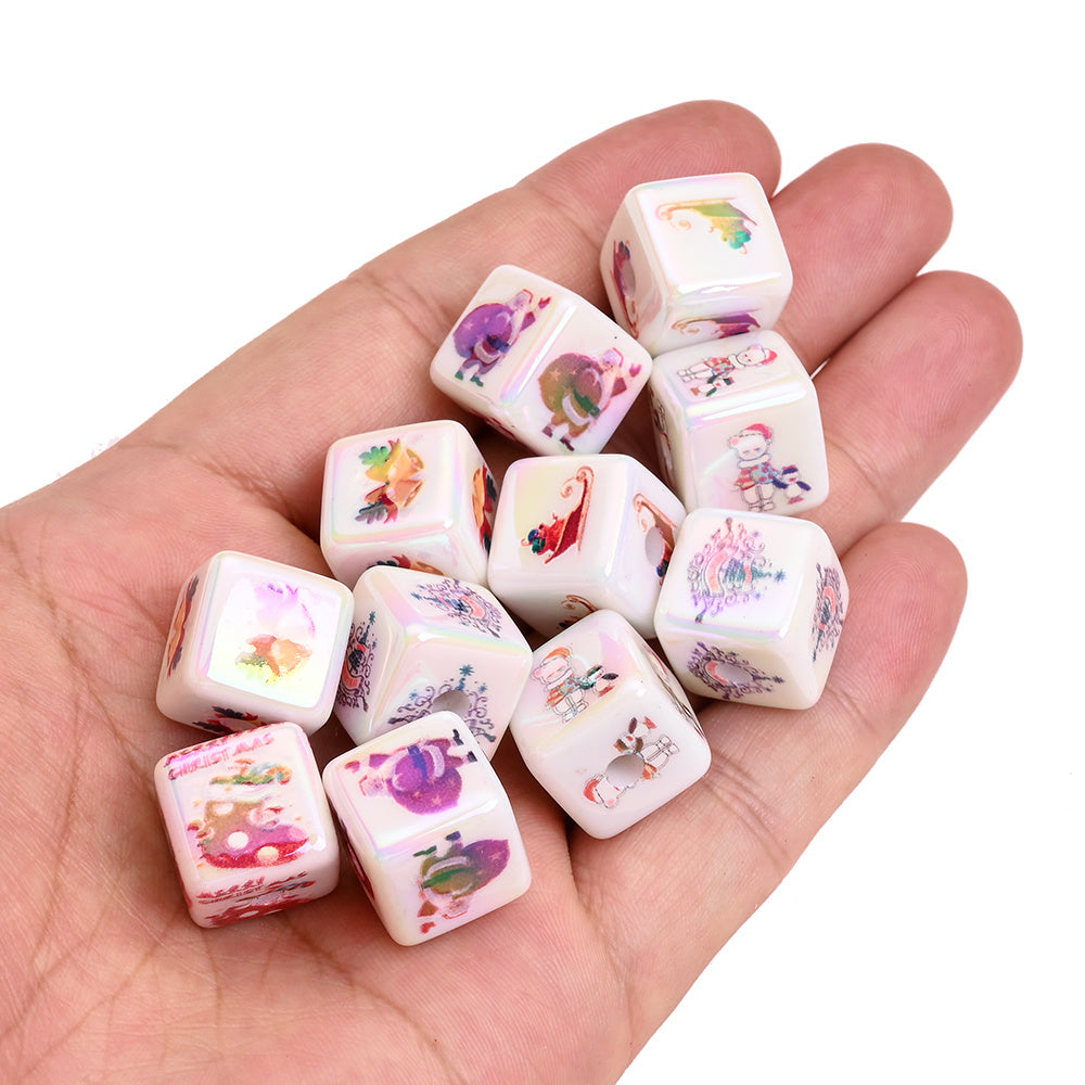 White Square Acrylic Beads