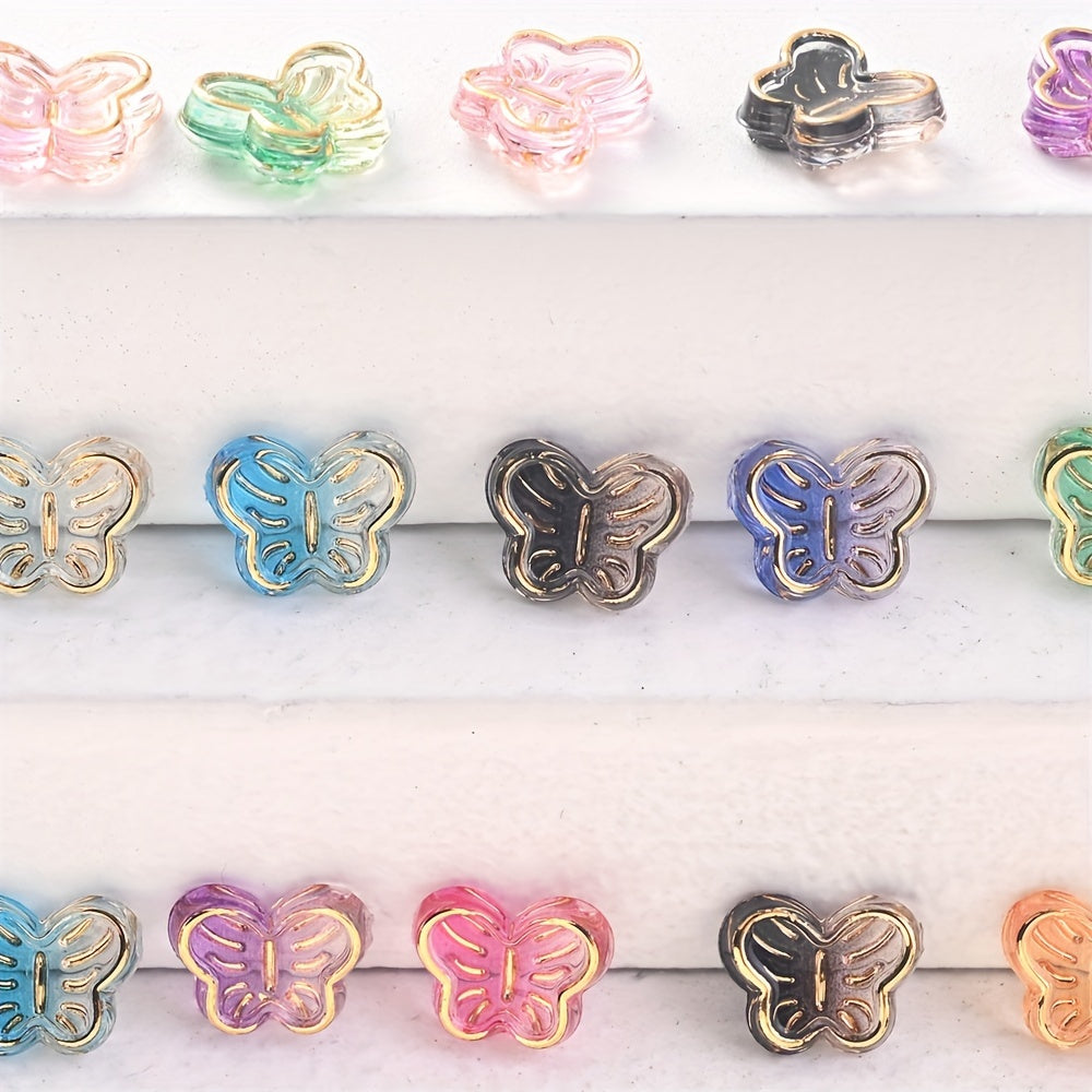 50PCS 7×8mm Mini Butterfly Acrylic Bead Set
