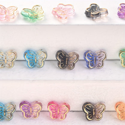 50PCS 7×8mm Mini Butterfly Acrylic Bead Set