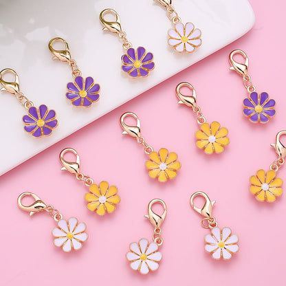 Alloy Flower Keychain Set
