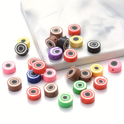 30/50PCS 10mm Mixed Eye Soft Clay Spacer Bead Set