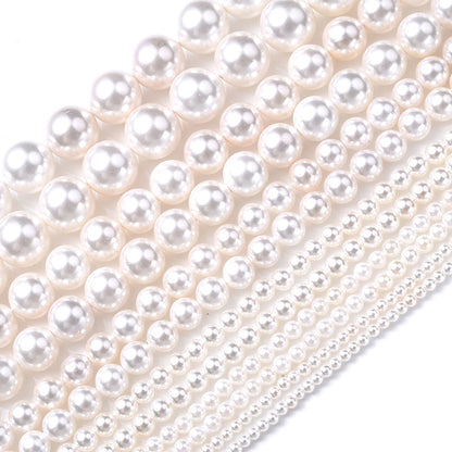 1 Strand 6mm Beige Shell Spacer Beads