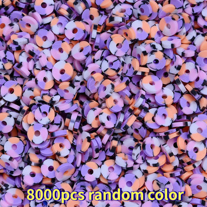 8000-Piece Random Mixed Halloween Polymer Clay Disc Beads