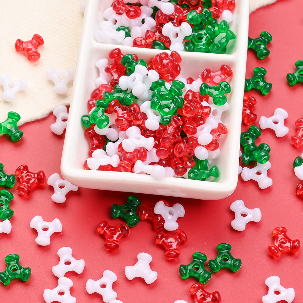 Christmas Acrylic Tri Beads