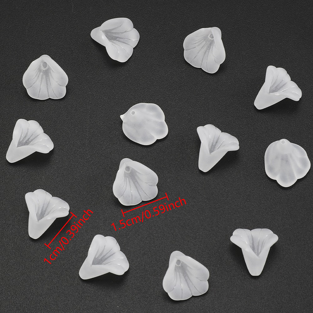 White Acrylic Horn Flower Beads