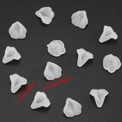 White Acrylic Horn Flower Beads