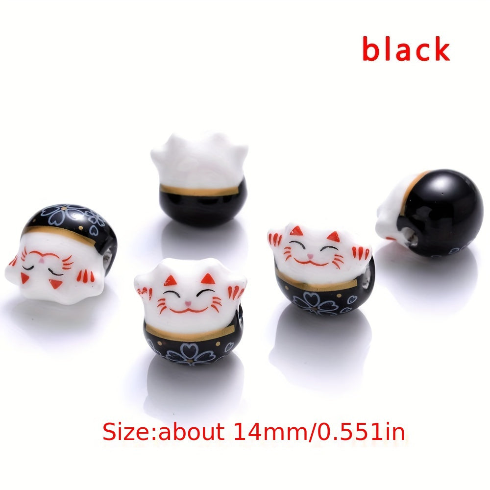 Mixed Lucky Cat Ceramic Beads