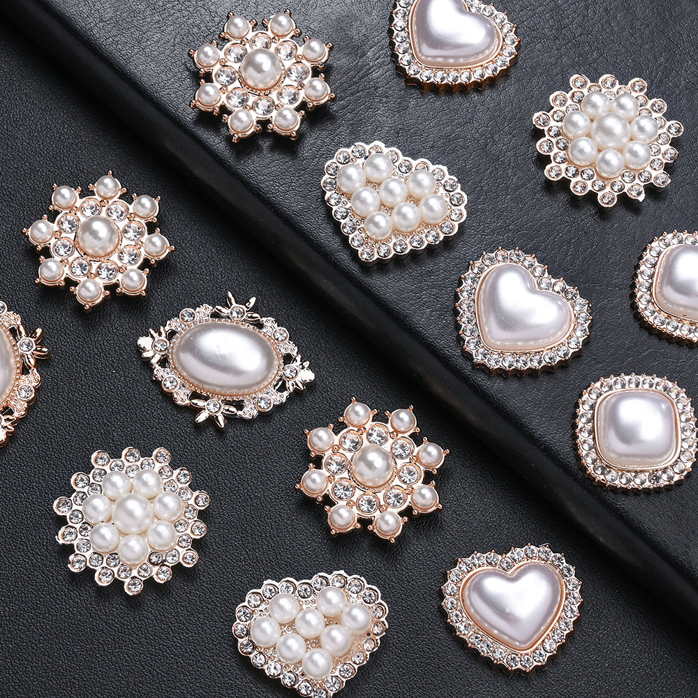 Acrylic Imitation Pearl Rhinestone Flatback Bead Set