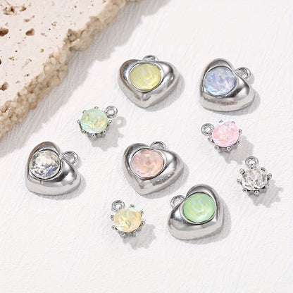 Alloy Heart Round Pendant Charms