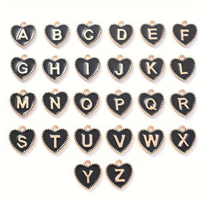 Alloy Enamel Letter Pendants