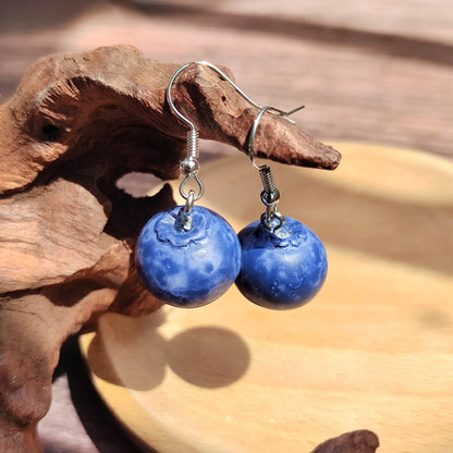 Realistic Blueberry Resin Pendants