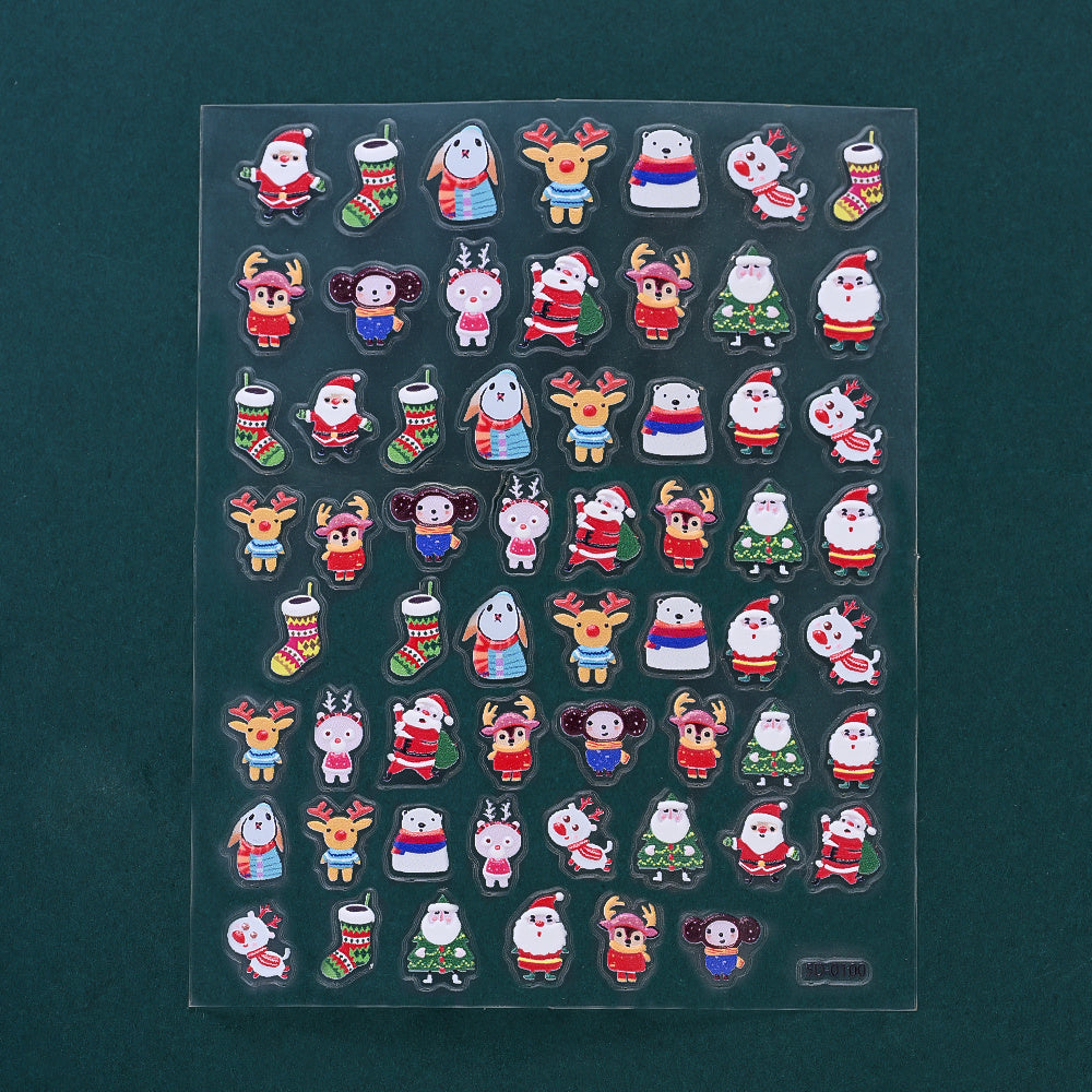 Christmas 5D Relief Nail Art Stickers