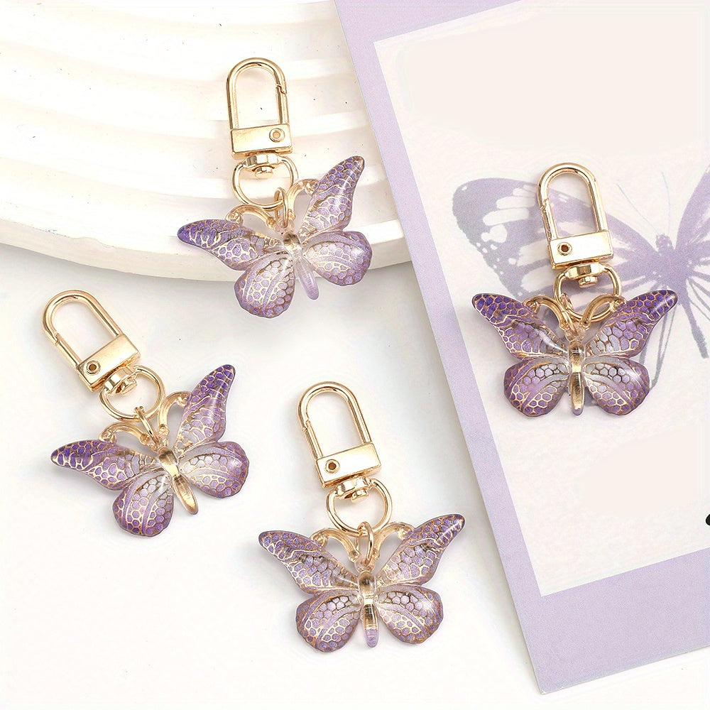 Purple Butterfly Acrylic Keychain