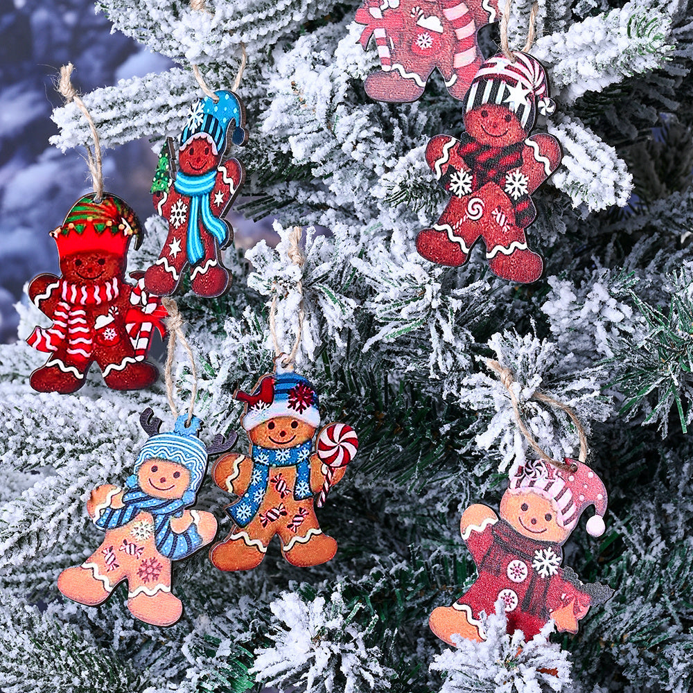 Wooden Gingerbread Man Christmas Ornaments