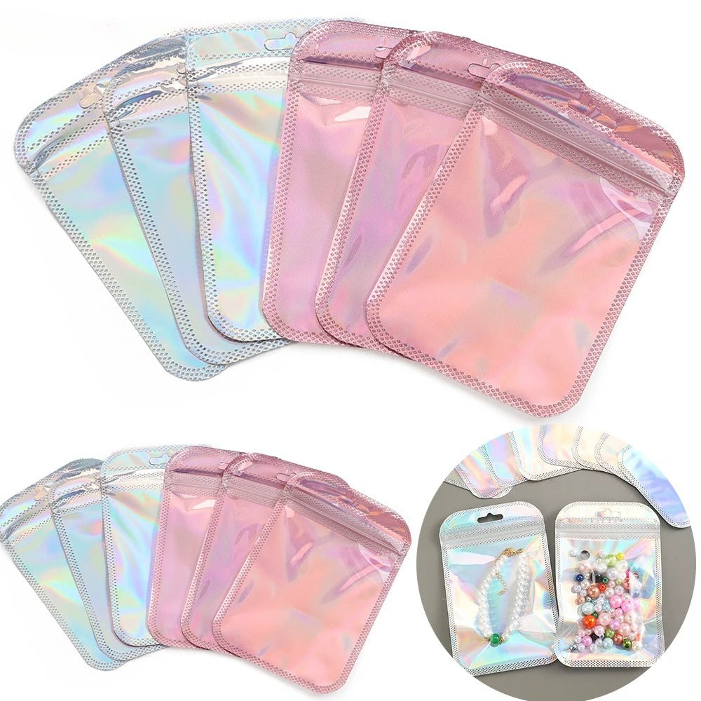 Iridescent Self-Sealing Jewelry Bags