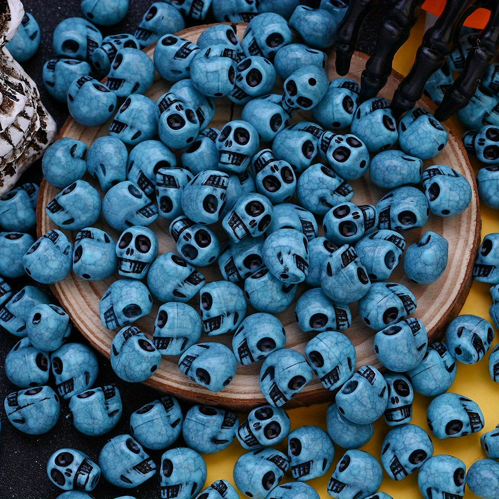 Blue Skull Acrylic Beads