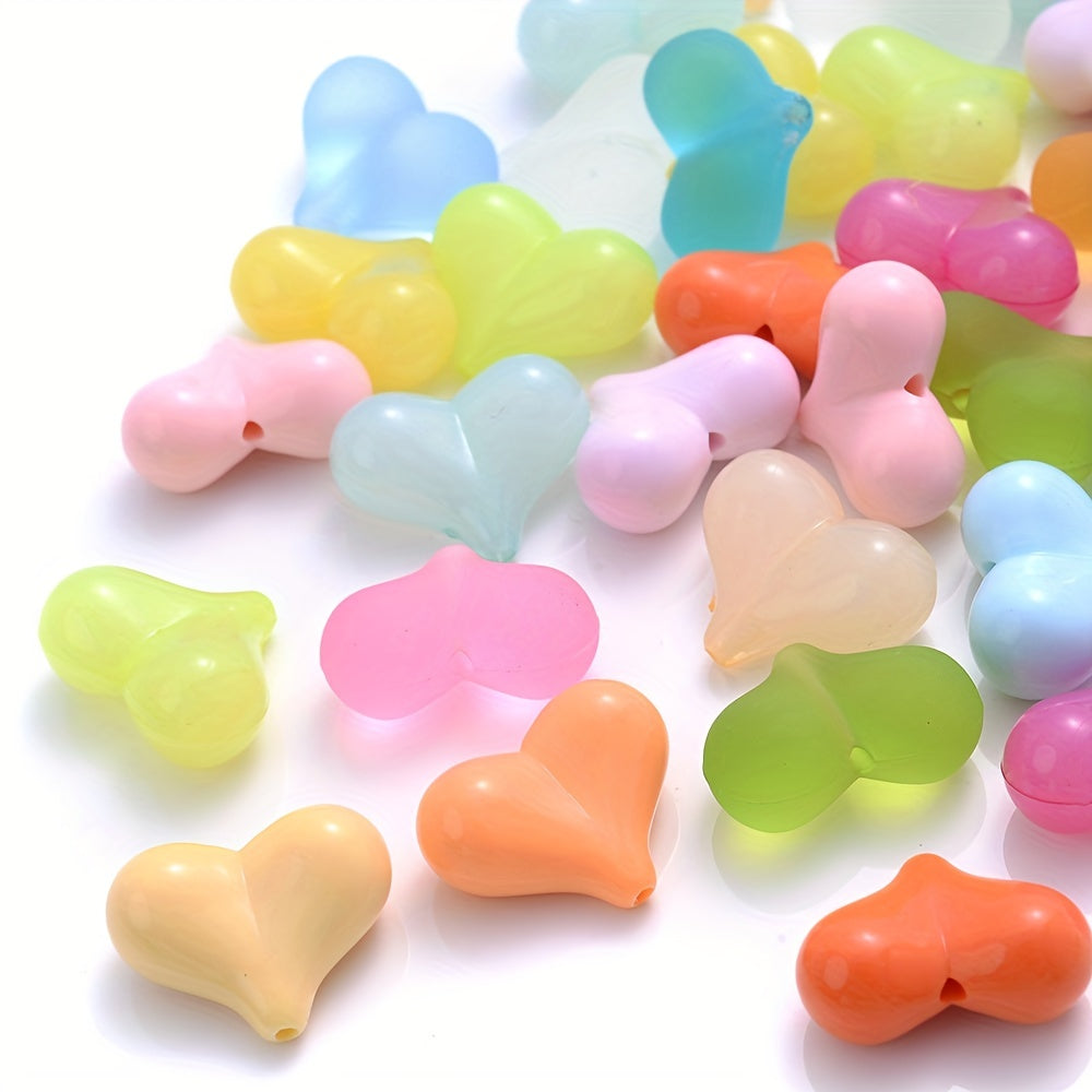 20PCS 17×21mm Multicolor Acrylic Heart Spacer Beads