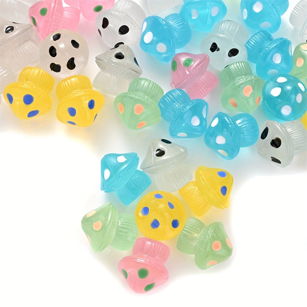 Luminous Resin Mushroom Beads