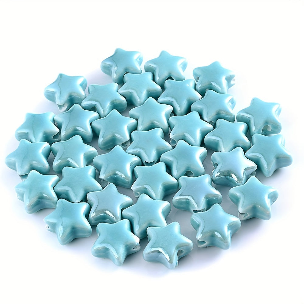 10PCS 13.5mm Multicolor Star Ceramic Bead Set