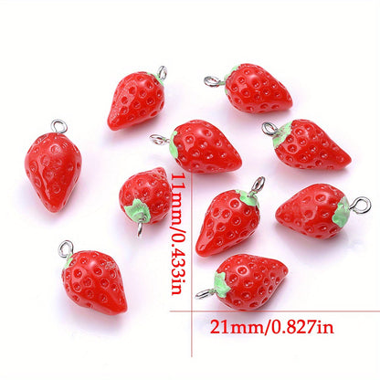 Strawberry Resin Pendant Charms