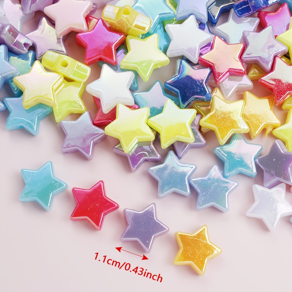 100-Piece 11 mm AB Acrylic Star Beads