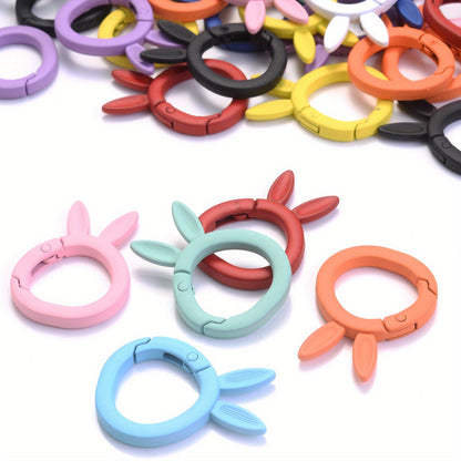 5-Piece 37x27 mm Rabbit Ear Shape Metal Keychain Hooks