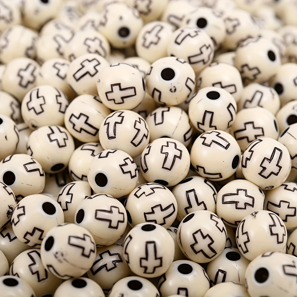 Round Cross Acrylic Beads