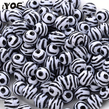 Zebra Stripe Acrylic Beads