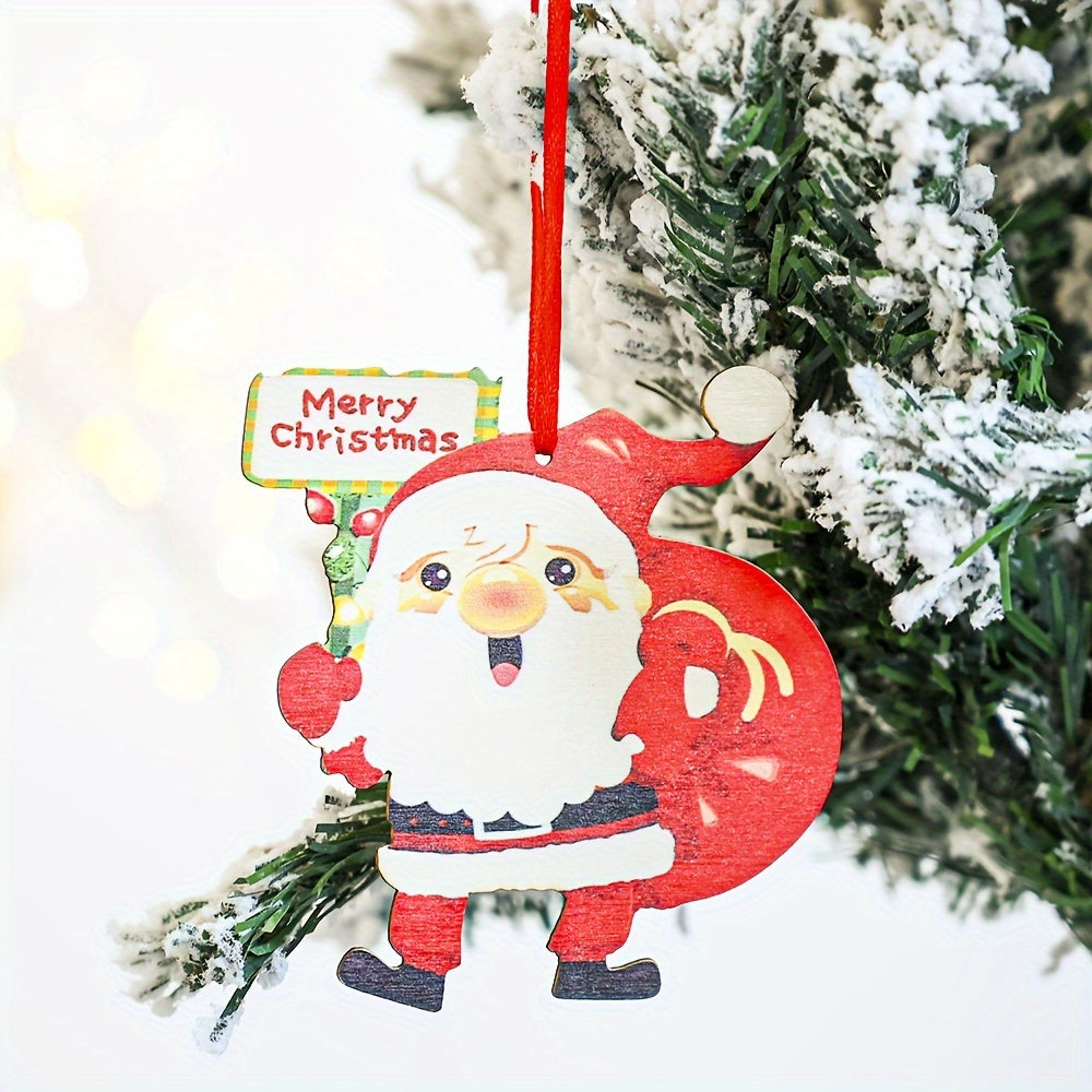 Wooden Merry Christmas Decorative Pendant