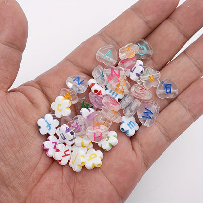 Heart Shape Letter Acrylic Beads