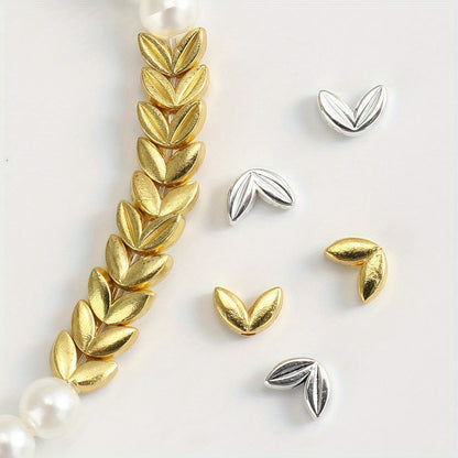 Gold & Silver Wheat Alloy Beads