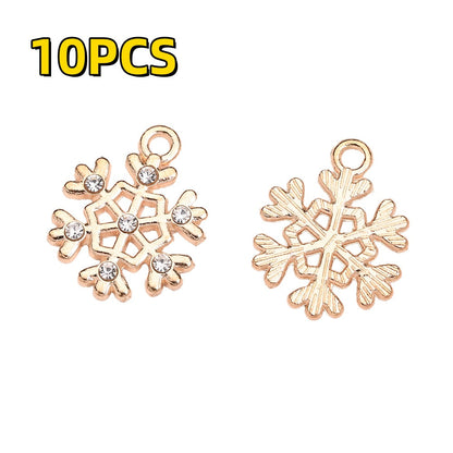 Christmas Rhinestone Snowflake Pendant Charms