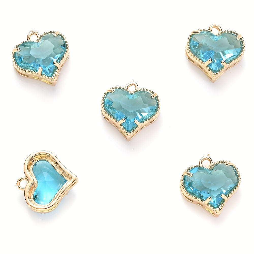 Faceted Heart Rhinestone Pendants