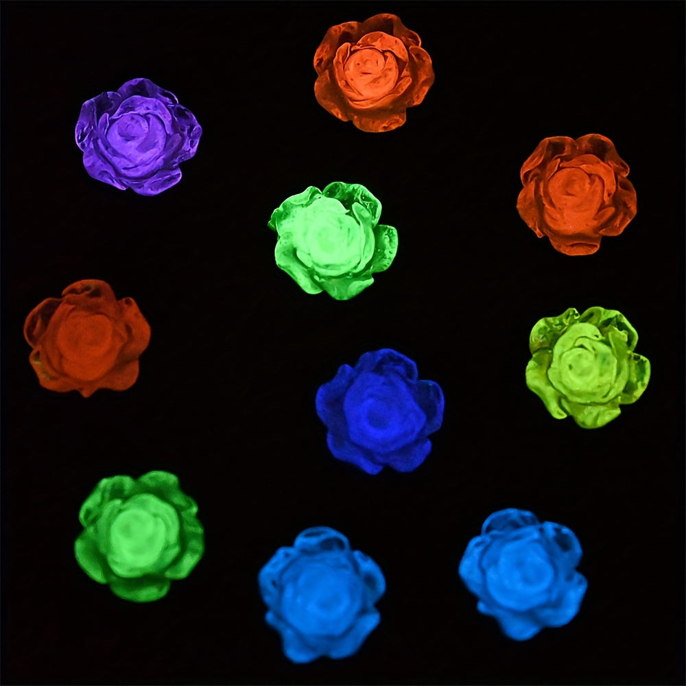 Fluorescent Camellia Acrylic Flatback Beads