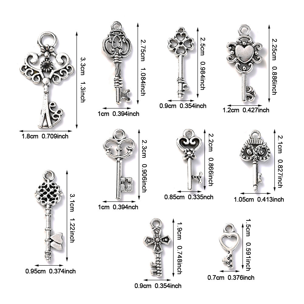 Retro White K Zinc Alloy Pendant Charms
