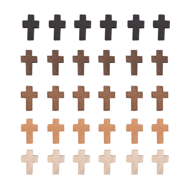Natural Wood Cross Charms