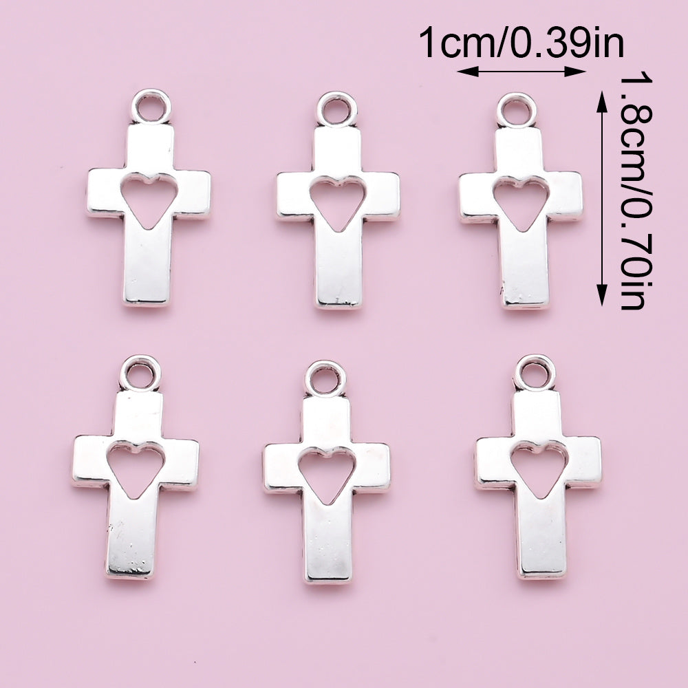 Heart Hollow Cross Pendant Charms