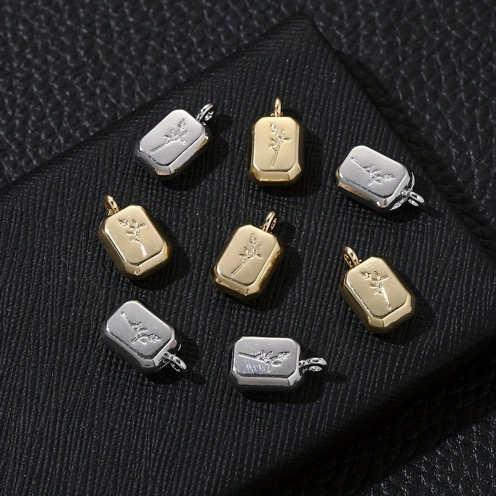 9x15 mm Lavender Alloy Pendant Charms
