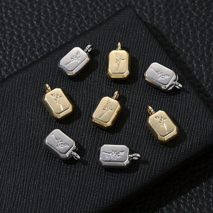 9x15 mm Lavender Alloy Pendant Charms