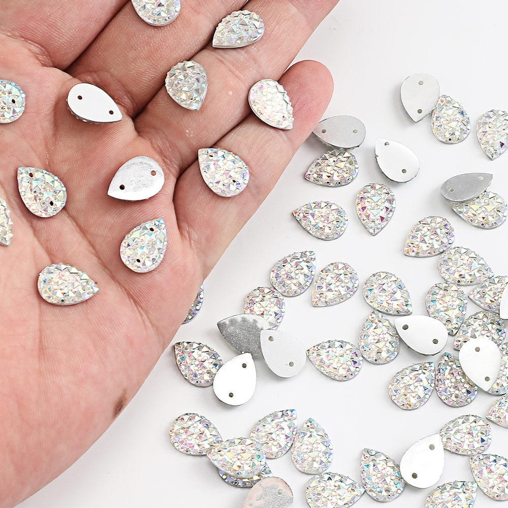 White Droplet Shape Resin Patches