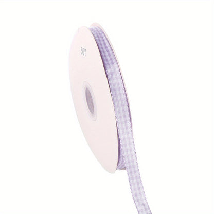 50 Yards/Roll 10 mm Christmas Plaid Satin Ribbon